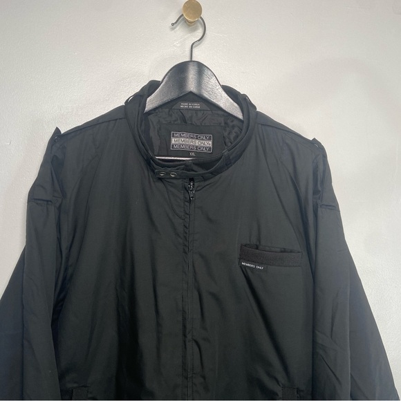 Vintage Members Only Racer Jacket Mens XXL Black Lightweight Zip Up Bomber Coat - Picture 8 of 16